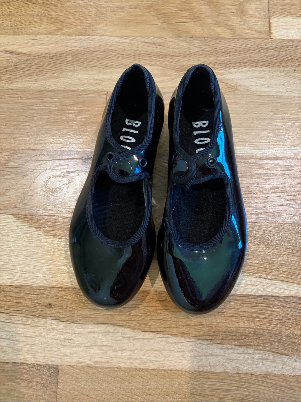 Girls Bloch Annie Tyette Tap Shoes Black Patent 9.5T